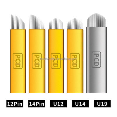 Private Label PCD12U 14U 19U 21U Microblading Tattoo Nadeln PCD Blades Permanent Make-up Blades Manuelle Augenbrauen Tattoo U Blade
