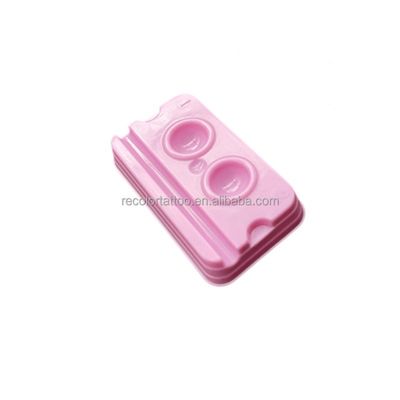 Mini Tattoo Tintenbehälter Mikropigment Kappe Permanente Make-up Kleber Halter Augenbrauenbürste Werkzeug Zahnmischwerkzeug alles aus Kunststoff
