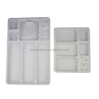 Einweg-PVC-Tattoo-Tray-Halter-Organisator Waschbare Plastikpigment-Speicherfächer für Permanent Make-up-Zubehör