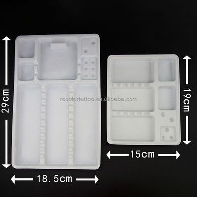 Einweg-PVC-Tattoo-Tray-Halter-Organisator Waschbare Plastikpigment-Speicherfächer für Permanent Make-up-Zubehör