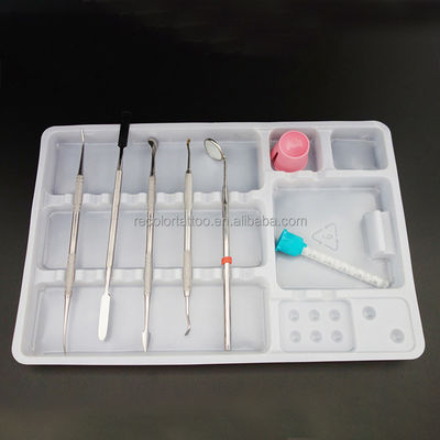 Einweg-PVC-Tattoo-Tray-Halter-Organisator Waschbare Plastikpigment-Speicherfächer für Permanent Make-up-Zubehör