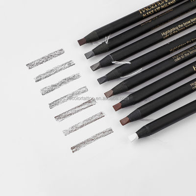 Personalisiertes Logo Weicher und harter Kern Augenbrauen Bleistift mit Weiß Rot Schwarz Braun Kaffeefarben Permanentes Make-up-Zubehör