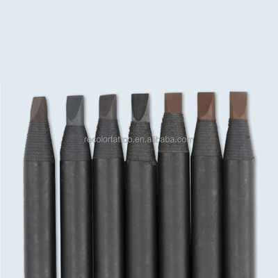 Personalisiertes Logo Weicher und harter Kern Augenbrauen Bleistift mit Weiß Rot Schwarz Braun Kaffeefarben Permanentes Make-up-Zubehör