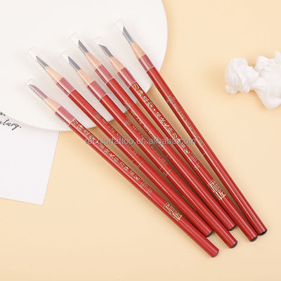 Kundenspezifische Augenbrauen-Enhancer aus Holz, harter Augenbrauenstift, Permanent-Tattoo-Stift, Augenbrauen-Tönung, Microblading-Marker-Stift
