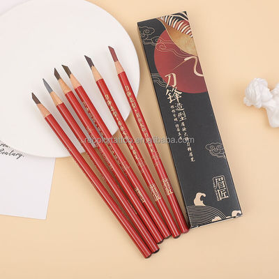 Kundenspezifische Augenbrauen-Enhancer aus Holz, harter Augenbrauenstift, Permanent-Tattoo-Stift, Augenbrauen-Tönung, Microblading-Marker-Stift