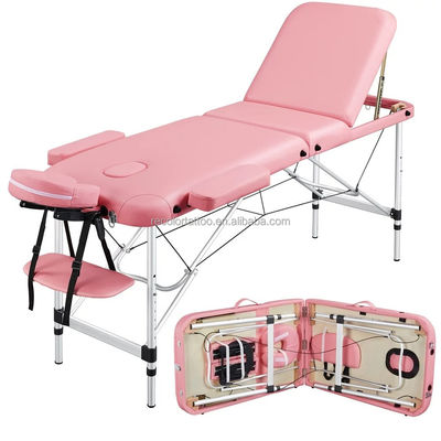 3-fach tragbare Aluminium-Mikrobladen-Tattoo-Tisch für Spa-Behandlungen Schwarz/Pink/Beige Farbe Mikrobladen-Tattoo-Zubehör