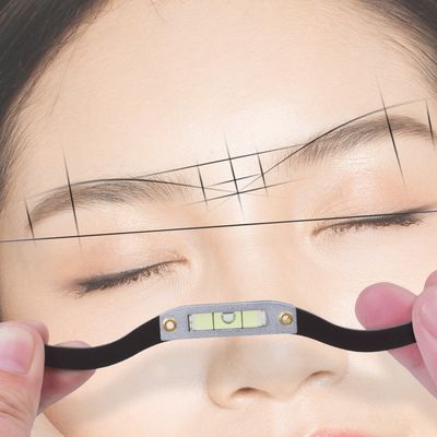 Hilfshorizontale Lineal für die Beschriftung von Drosseln Metall Kunststoffbogen Augenbrauen Positionierungswerkzeug Permanentes Make-up-Zubehör