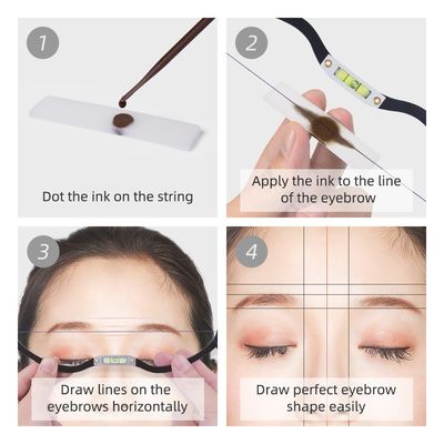 Hilfshorizontale Lineal für die Beschriftung von Drosseln Metall Kunststoffbogen Augenbrauen Positionierungswerkzeug Permanentes Make-up-Zubehör