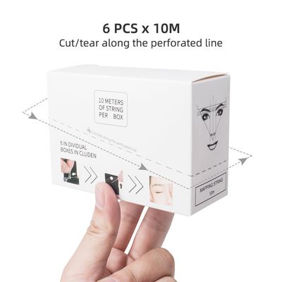 Private Label Microblading Tattoo Map String Line Lineal 6 Stück Hilfstinte Markierung Horizontal Schwarz Weiß Microblading Kunststoff