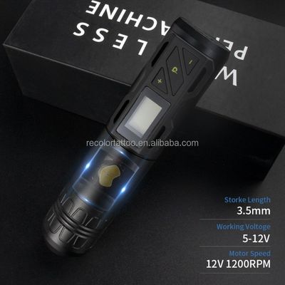 Private Label Portable Wireless Tattoo Machine Pen mit LED-Display Langer Betriebszeit Dreh-Tattoo-Pistole Dauermerkmal