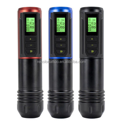 Private Label Rotary Wireless Tattoo Machine Pen mit LED-Anzeige mit Permanent-Technologie