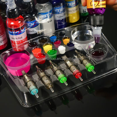 12 Stück Einweg-Tattoo-Tablett-Halter-Ständer-Aufbewahrungsbehälter für Tattoo-Tinte und Pigment Permanent Make-up Zubehör