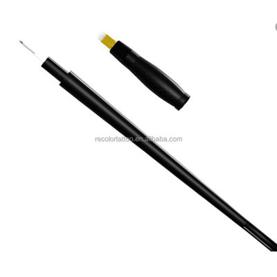 Neuer 2-in-1 Einweg-Microblading-Stift 18U 5R Klinge Feder Augenbrauen Semi-Permanent Make-up 3D Augenbrauen HairStrokes Lineal