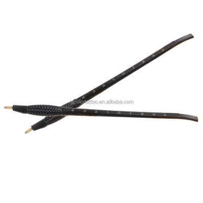 Neuer 2-in-1 Einweg-Microblading-Stift 18U 5R Klinge Feder Augenbrauen Semi-Permanent Make-up 3D Augenbrauen HairStrokes Lineal