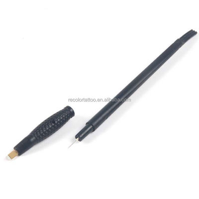 Neuer 2-in-1 18U Nano Blade Microblading Einwegstift Sterilisiert für dauerhaftes Pulver Schattenbrauen 3D Haarschläge mit Lineal