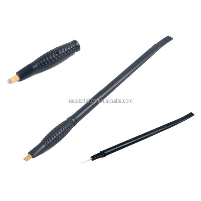 Neuer 2-in-1 18U Nano Blade Microblading Einwegstift Sterilisiert für dauerhaftes Pulver Schattenbrauen 3D Haarschläge mit Lineal