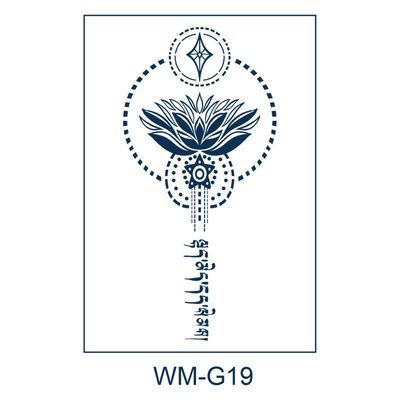 Langlebige 15 Tage wasserfeste Kräutersaft-Körper-Tattoo-Aufkleber, neues Sonnendesign mit Lotus für Männer und Frauen