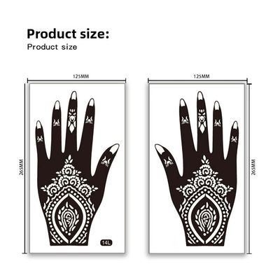Private Label Handbemalte Temporäre Henna Tattoo Aufkleber Wassertransfer Design