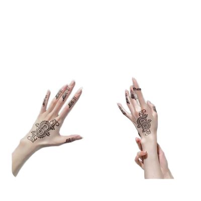 Private Label Handbemalte Temporäre Henna Tattoo Aufkleber Wassertransfer Design
