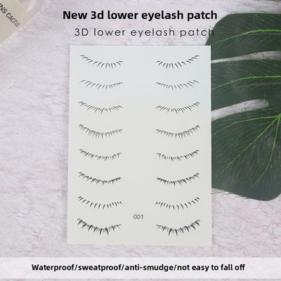 3D Realistische untere Wimpern temporäre Tattoo Einweg-Schönheits-Make-up Augenaufkleber aus strapazierfähigem Papier