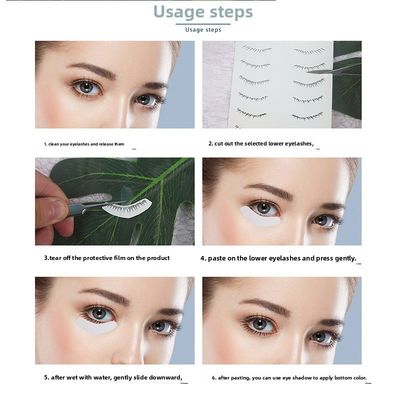 3D Realistische untere Wimpern temporäre Tattoo Einweg-Schönheits-Make-up Augenaufkleber aus strapazierfähigem Papier