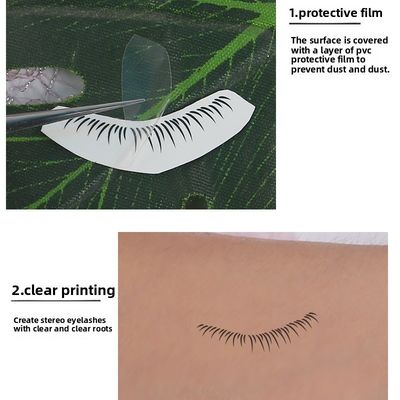 3D Realistische untere Wimpern temporäre Tattoo Einweg-Schönheits-Make-up Augenaufkleber aus strapazierfähigem Papier