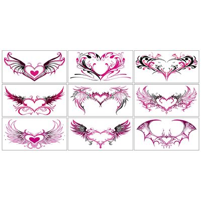 Privater Belly Love Couple Tattoo Aufkleber Neues Sexy Succubus Design für Brust Temporäres Body Art Papier Material