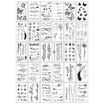 Neues schwarzes Schmetterling temporäres Tattoo-Aufkleber-Papier-Design für die Körperanwendung für Arm, Schlüsselbein, Brust