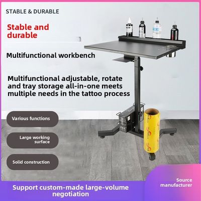 Tragbarer, verstellbarer Tattoo-Werkbankwagen aus Metall, wasserdicht, multifunktionaler mobiler Werkbankhalter, Permanent-Make-up-Zubehör