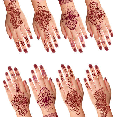 Neues braunes Spitzen-Henna-Tattoo-Aufkleber wasserfestes Papier-Design für temporäre Tattoos