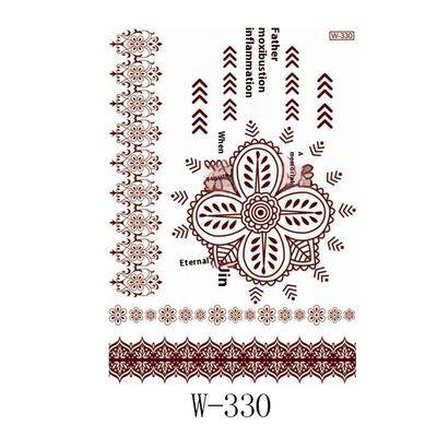 Europäisch-Amerikanisches Zinnoberrotes Geometrisches Muster Temporäres Körper Tattoo Wasserdicht Rot Braun Weiß Spitze für Partys
