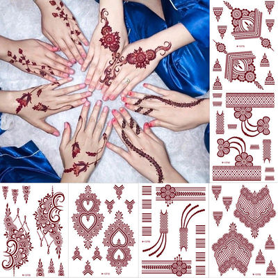 Grenzüberschreitend wasserdicht gedruckt Temporär Tattoo Anzug Braun Spitze Weißpapier für Hochzeiten Veranstaltungen Körper Tattoo Aufkleber