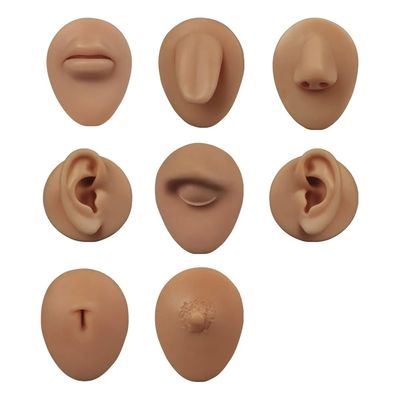 8 Stück Silikon Gesichtszüge Set Übung Simulierte menschliche Punktion Modell für Permanente Make-up Training Lehre Modell Augen Nase
