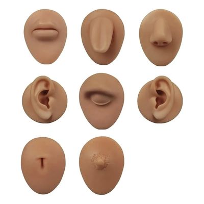 8 Stück Silikon Gesichtszüge Set Übung Simulierte menschliche Punktion Modell für Permanente Make-up Training Lehre Modell Augen Nase