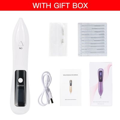 Neuer schmerzfreier Punkt-Muttermal-Spot-Stift, tragbares elektrisches Schönheits-Salon-Lasergerät mit LCD für Gesicht und Körper, mit US/UK/CN/JP-Steckertypen