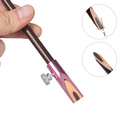 Zylindrischer Metall-Doppelseitiger U-förmiger Schlitz-Augenbrauenstift-Anspitzer Holz-Augenbrauenstift Permanent Make-up Zubehör