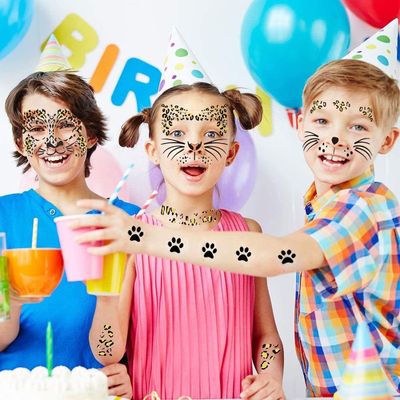 Neues Cheetah Muster Bronze Tattoo Aufkleber Modisch sexy Körperdekorationsmaterial temporäres Gesichtsdruck für europäische amerikanische Partys