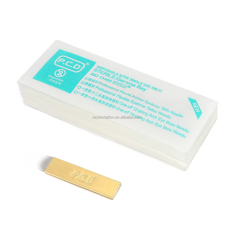 Private Label PCD12U 14U 19U 21U Microblading Tattoo Nadeln PCD Blades Permanent Make-up Blades Manuelle Augenbrauen Tattoo U Blade