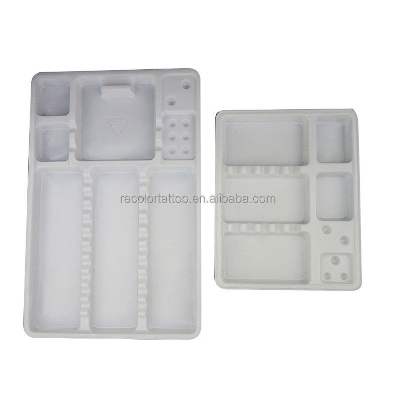 Einweg-PVC-Tattoo-Tray-Halter-Organisator Waschbare Plastikpigment-Speicherfächer für Permanent Make-up-Zubehör