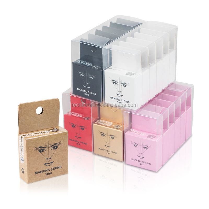 Private Label 10M Tattoo Thread Augenbrauenmarker Vor-Bräuntext Tattoo String für dauerhaftes Make-up