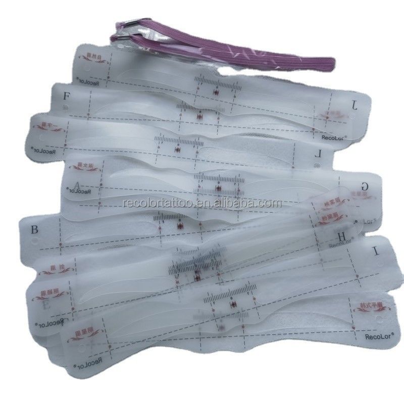 Private Label Augenbrauen-Shapper DIY 12 Set Weiches Lineal Augenbrauen-Definitor Augenbrauen Stempelkarte Weiches Lineal Schablonen-Shaping Makeup Tool