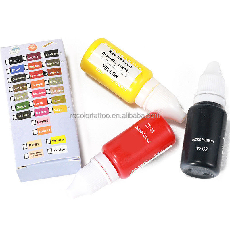 Private Label Professionelle Körper-Schönheits-Tattoo-Pigment-Tinten Sichere Permanentfarben für Microblading und Tattoo-Kunst