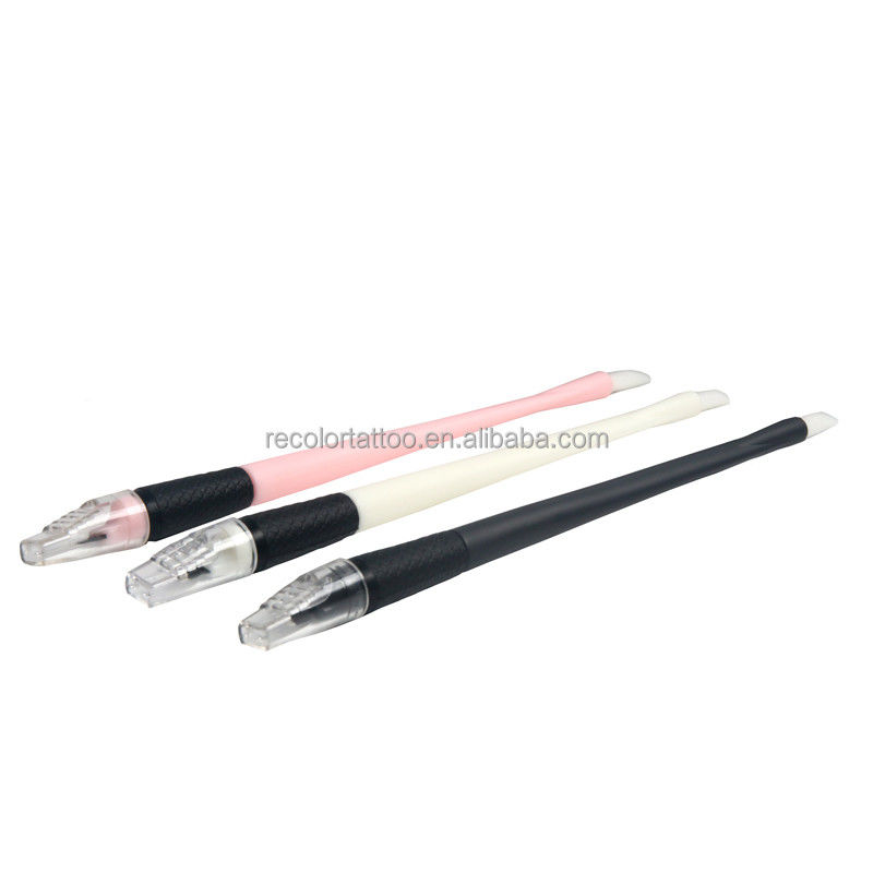 18U Einweg-Microblading-Stift 0,15 0,18 mm Sterilisierte Permanent-Make-up Augenbrauen-Tattoo-Werkzeuge in Pink, Schwarz & Weiß