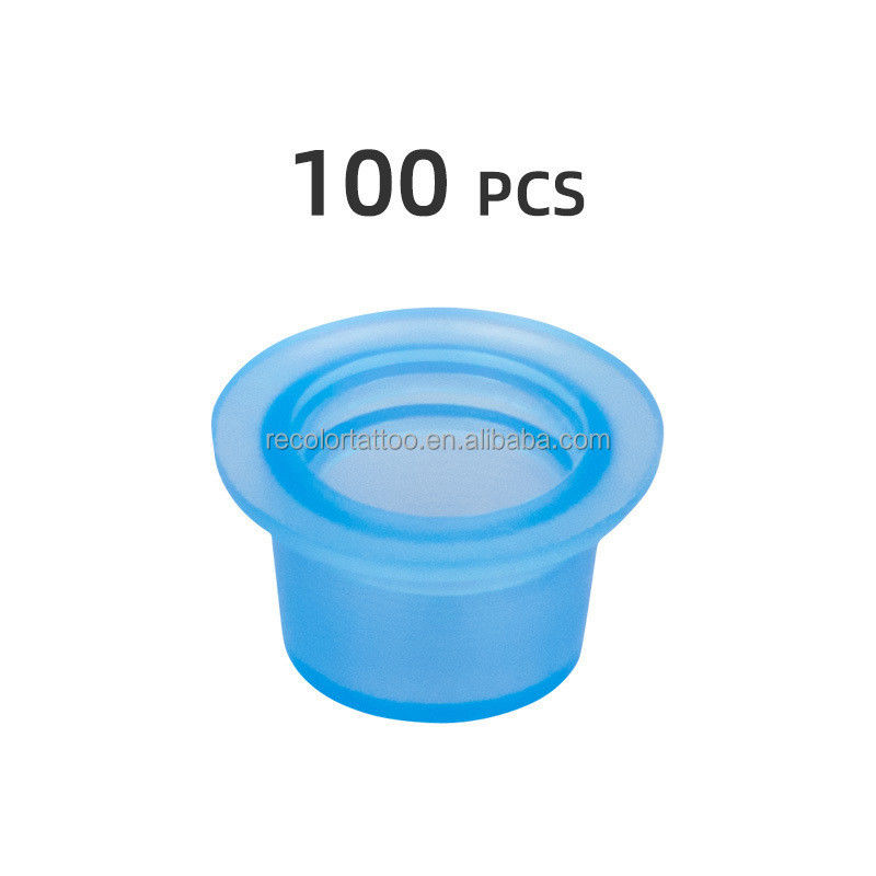 Professionelle 100pcs Mikroblading Tattoo Weiches Silikon Tintenbecher Permanentes Make-up Zubehör für Tattoo-Versorgung