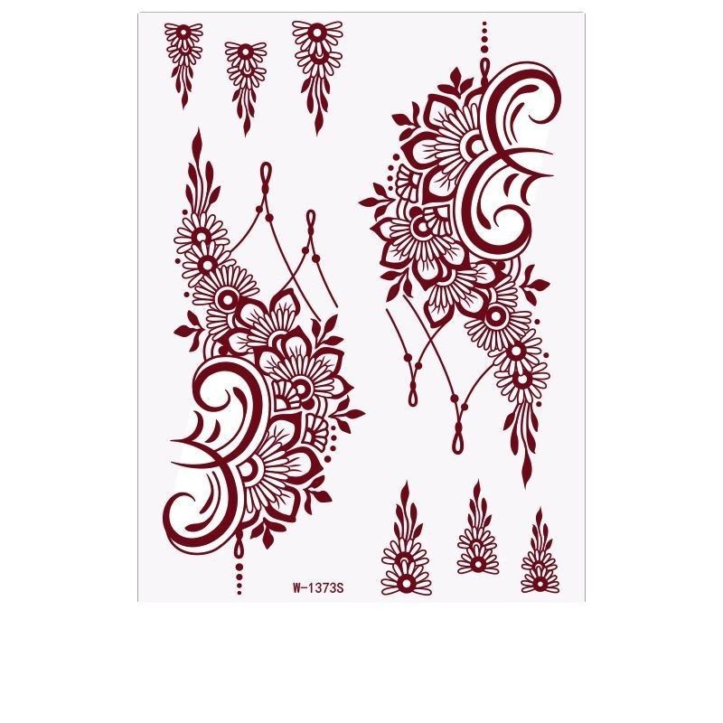 Grenzüberschreitend wasserdicht gedruckt Temporär Tattoo Anzug Braun Spitze Weißpapier für Hochzeiten Veranstaltungen Körper Tattoo Aufkleber