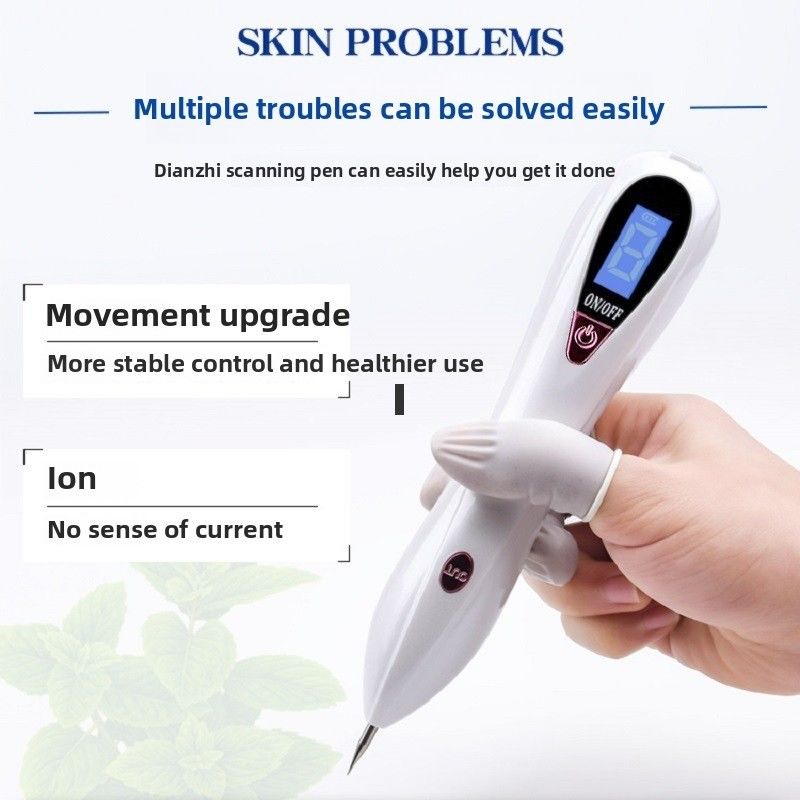 Wiederaufladbarer Neun-Geschwindigkeits-ABS Dot Pen Handheld LED-Anzeiger und USB-Stecker für Home Beauty Sommersprossenfleckenentfernung