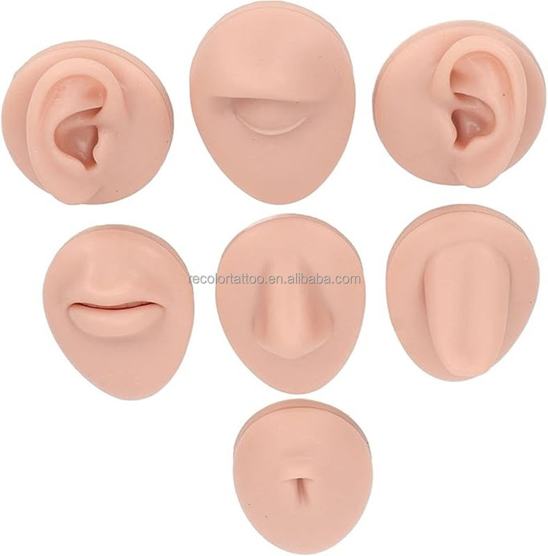 8 Stück Silikon Gesichtszüge Set Übung Simulierte menschliche Punktion Modell für Permanente Make-up Training Lehre Modell Augen Nase