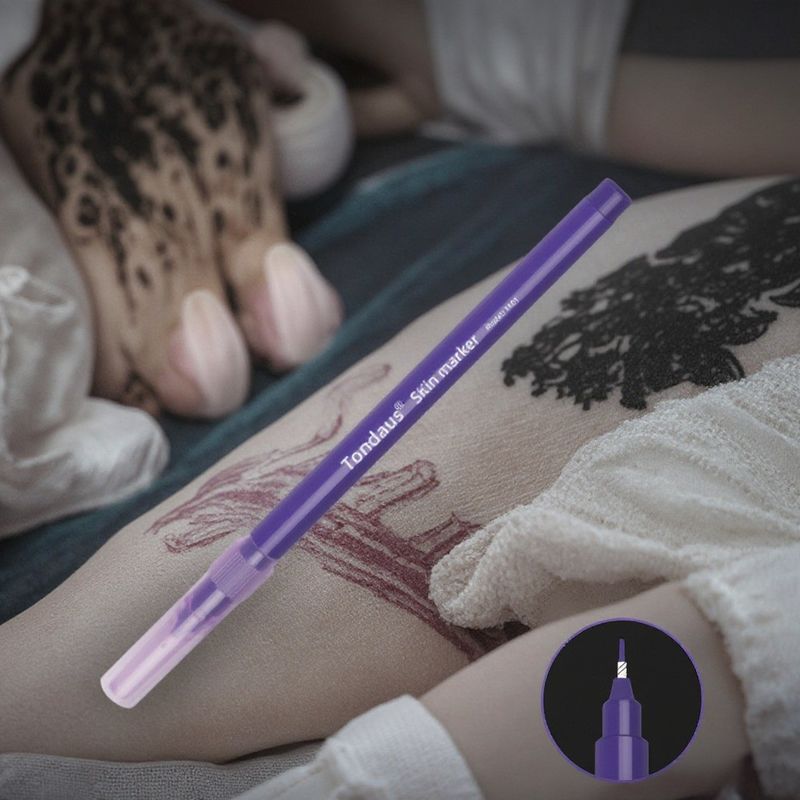 Private Label Microblading Augenbrauen Tattoo Marker Stift Kunststoff Chirurgische Haut Positionierung Werkzeug Lila Permanent Make-up Zubehör