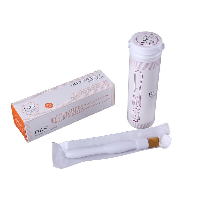 Rodillo de microagujas con sello de oro, 40 agujas, 0,2-3,0 mm, producto manual para salón de belleza, con microagujas de 0,5 mm para absorción de esencia facial